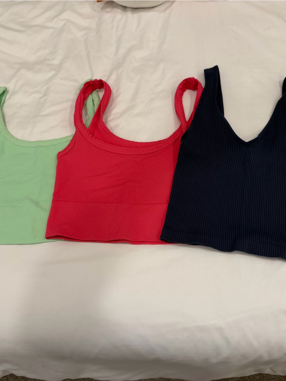 Women’s Ribbed Tank Top - pink, lime, navy